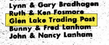 Glen Lake Trading Post - Feb 22 1975 Article